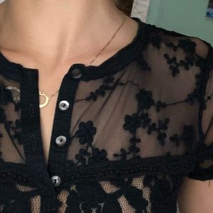 Navy Laced Abercrombie Shirt